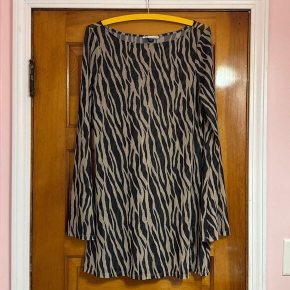 American Eagle AEO Black Tan Zebra Beach Cover Up Women’s US Medium - Picture 1 of 8